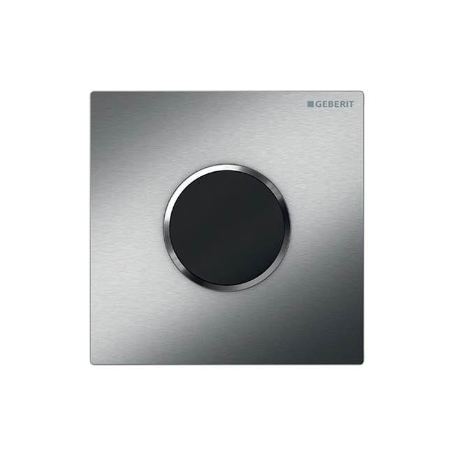 Geberit Geberit urinal flush control with electronic flush actuation, battery operation, cover plate type 10: stainless steel brushed/polished/brushed