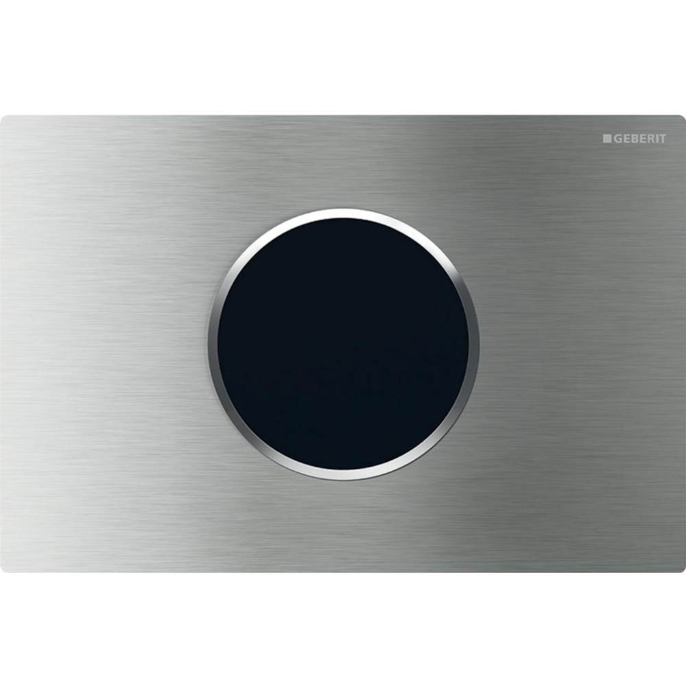Geberit Wc Flush Control With Electronic Flush Actuation, Mains Operation, Dual Flush, Sigma10 Actuator Plate, Automatic/Touchless Brushed, Polished