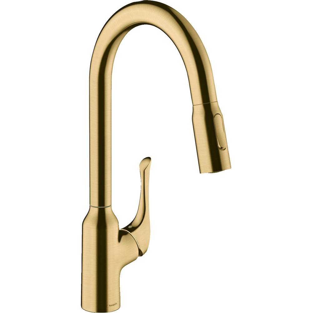 Hansgrohe Allegro N HighArc Kitchen Faucet, 2-Spray Pull-Down, 1.75 GPM in Brushed Gold Optic