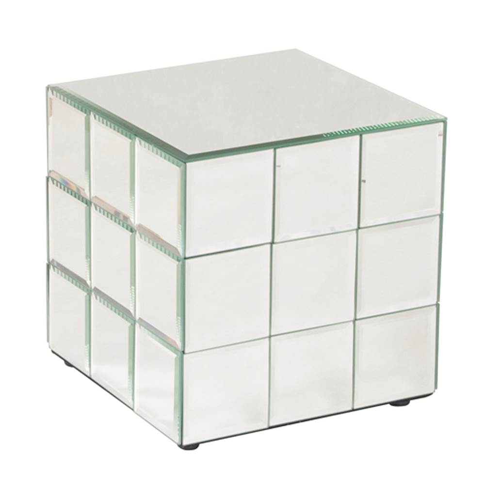 Howard Elliott Short Mirrored Puzzle Cube Pedestal