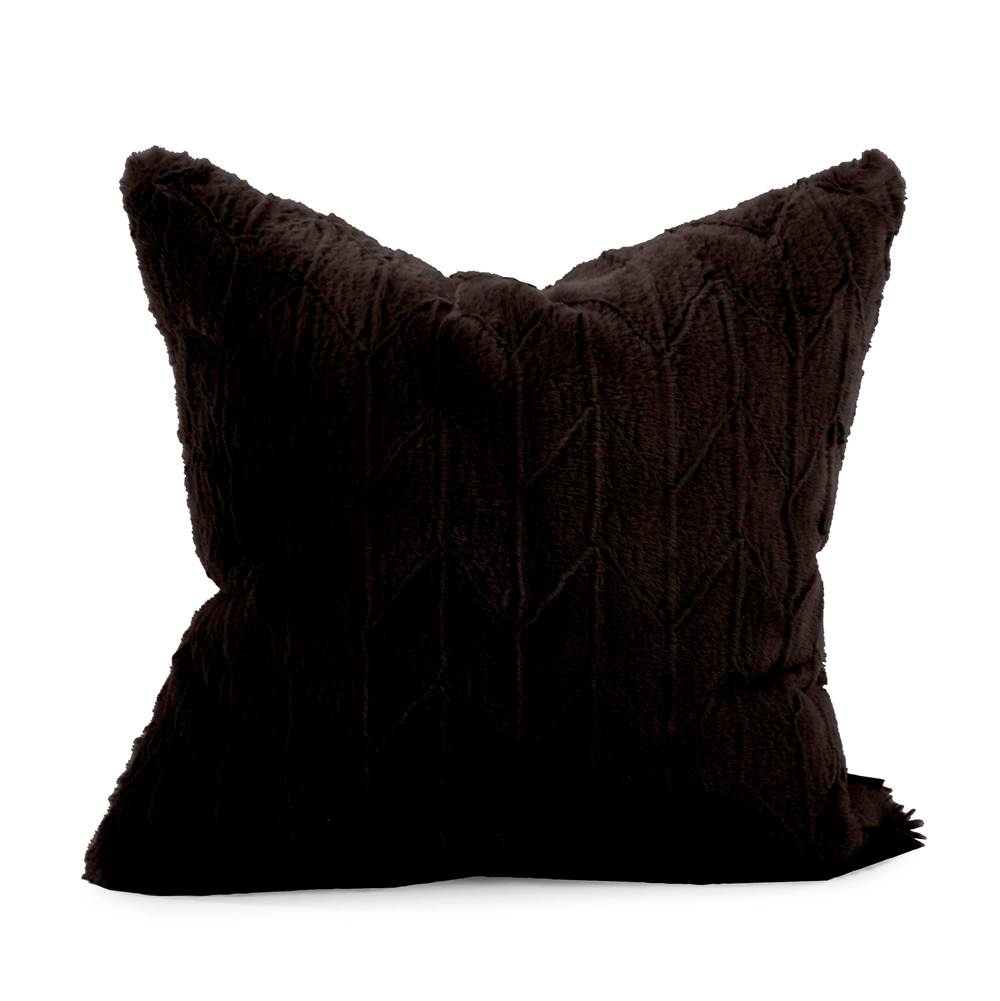Howard Elliott Howard Elliott 20 x 20'' Faux Fur Angora Ebony Pillow - Poly Insert''