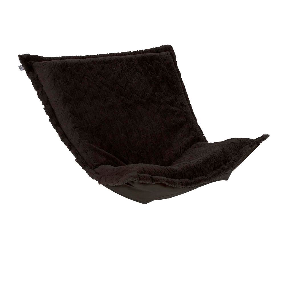 Howard Elliott Howard Elliott Puff Chair Cushion Faux Fur Angora Ebony Cushion and Cover Only