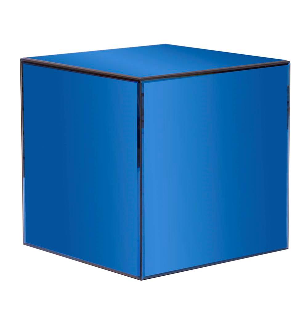 Howard Elliott Blue Mirrored Cube Table