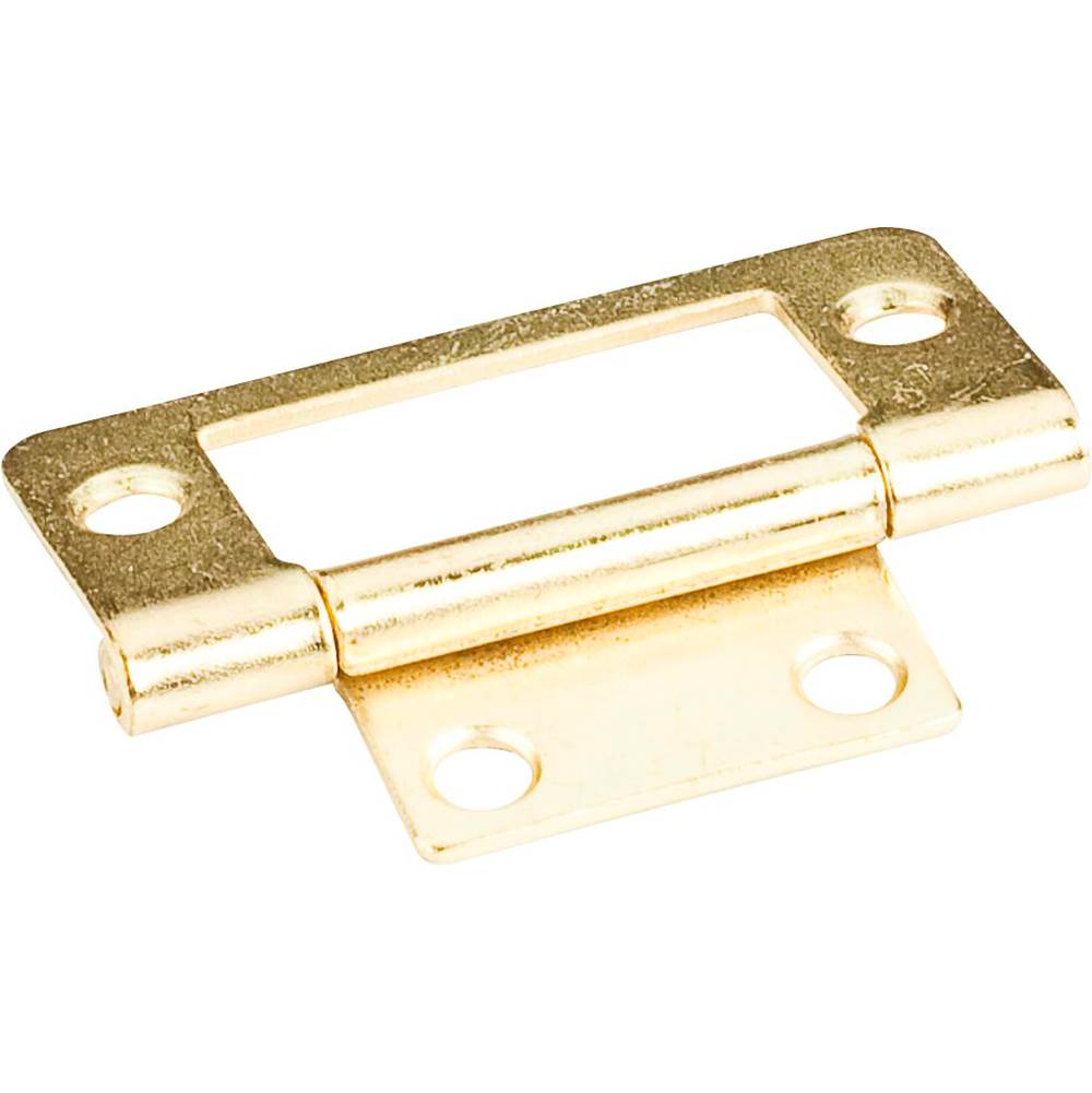 Hardware Resources Polished Brass 2'' Fixed Pin Flat Back Non-Mortise Hinge