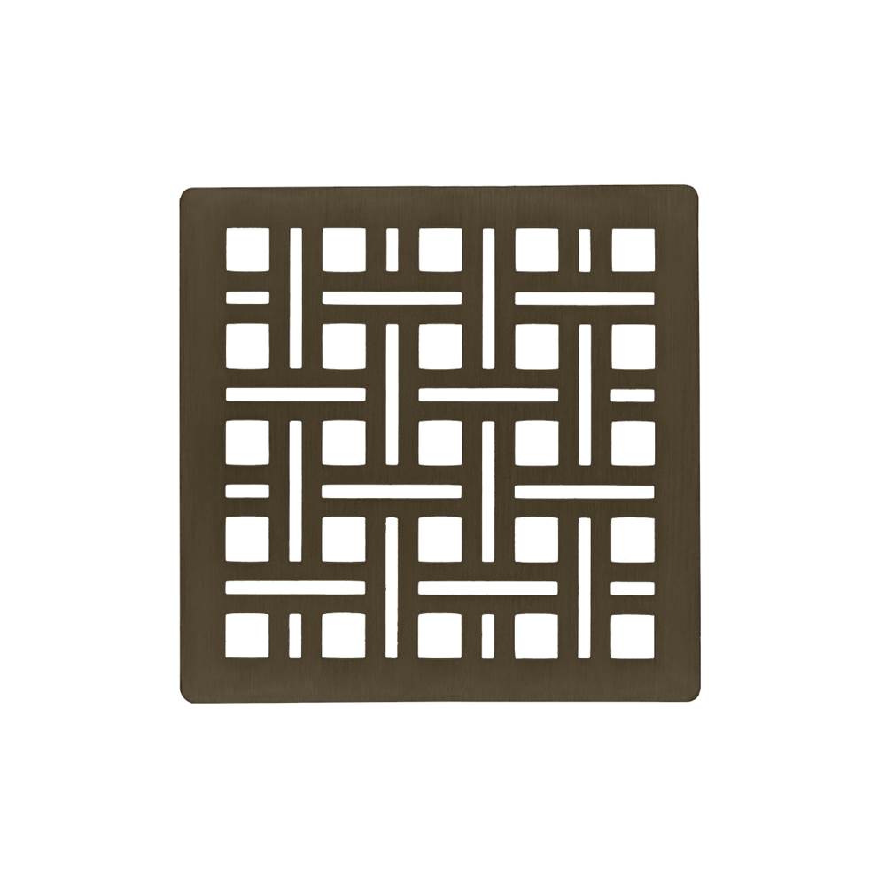 Infinity Drain 4'' x 4'' Weave Pattern Decorative Plate for V 4, VD 4, VDB 4 in Oil Rubbed Bronze