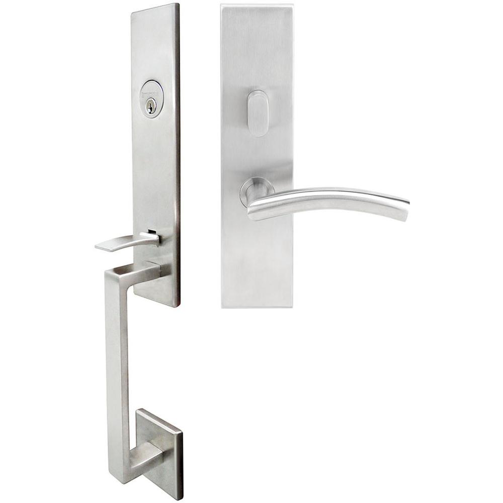 INOX MH Handleset MT Mortise 104 Brussels Entry 2-3/4''  32D LH