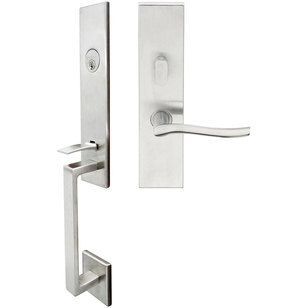 INOX MH Handleset MT Mortise 225 Waterfall Entry 2-1/2''  32D LH