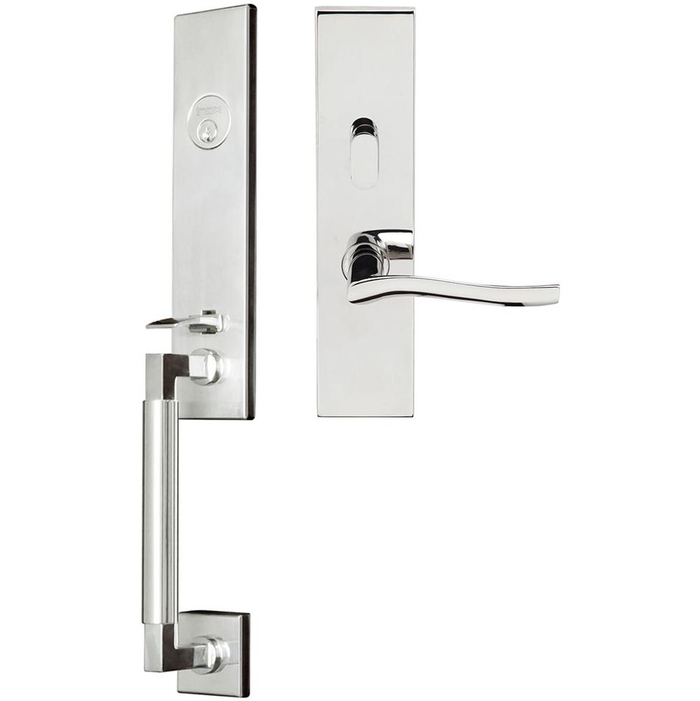INOX NY Handleset MT Mortise Waterfall Entry 2-3/4''  32 LH