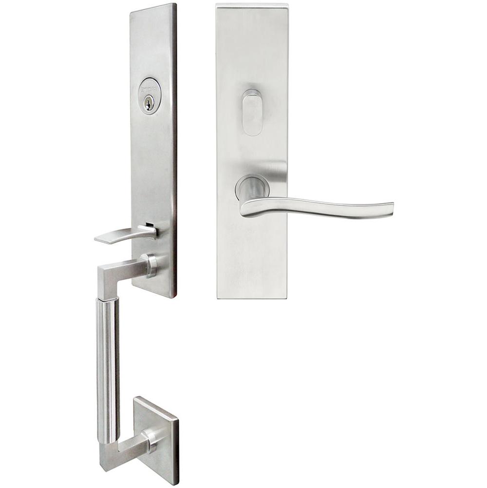 INOX NY Handleset MT Mortise Waterfall Entry 2-3/4''  32D LHR