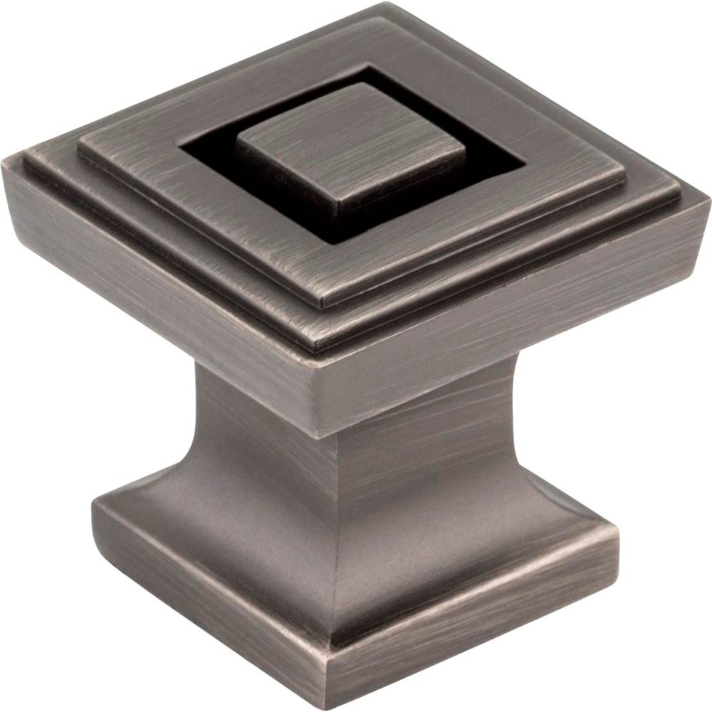 Jeffrey Alexander 1'' Overall Length Brushed Pewter Square Delmar Cabinet Knob