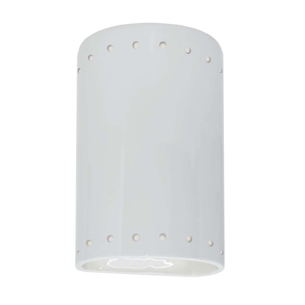 Justice Design Small Cylinder w/ Perfs - Closed Top (Outdoor)