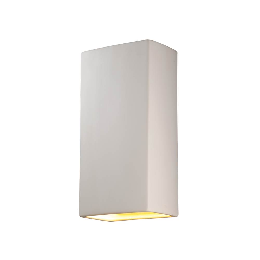Justice Design Really Big Rectangle - Closed Top  in Matte White with Champagne Gold internal finish
