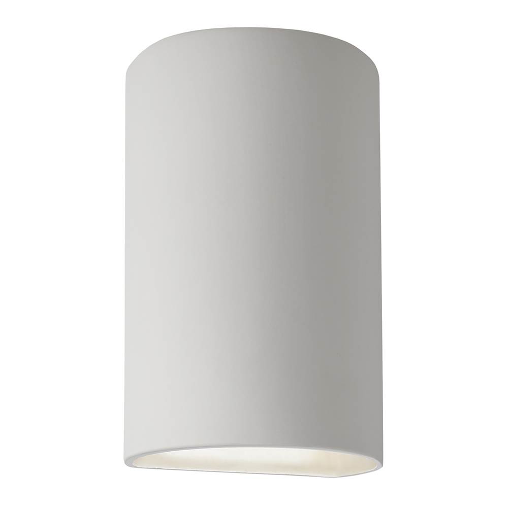 Justice Design Large ADA LED Cylinder - Open Top and Bottom in Gloss White