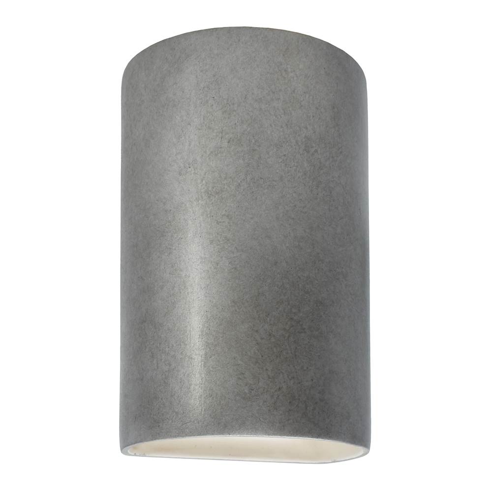 Justice Design Large ADA Outdoor LED Cylinder - Open Top and Bottom  in Antique Silver