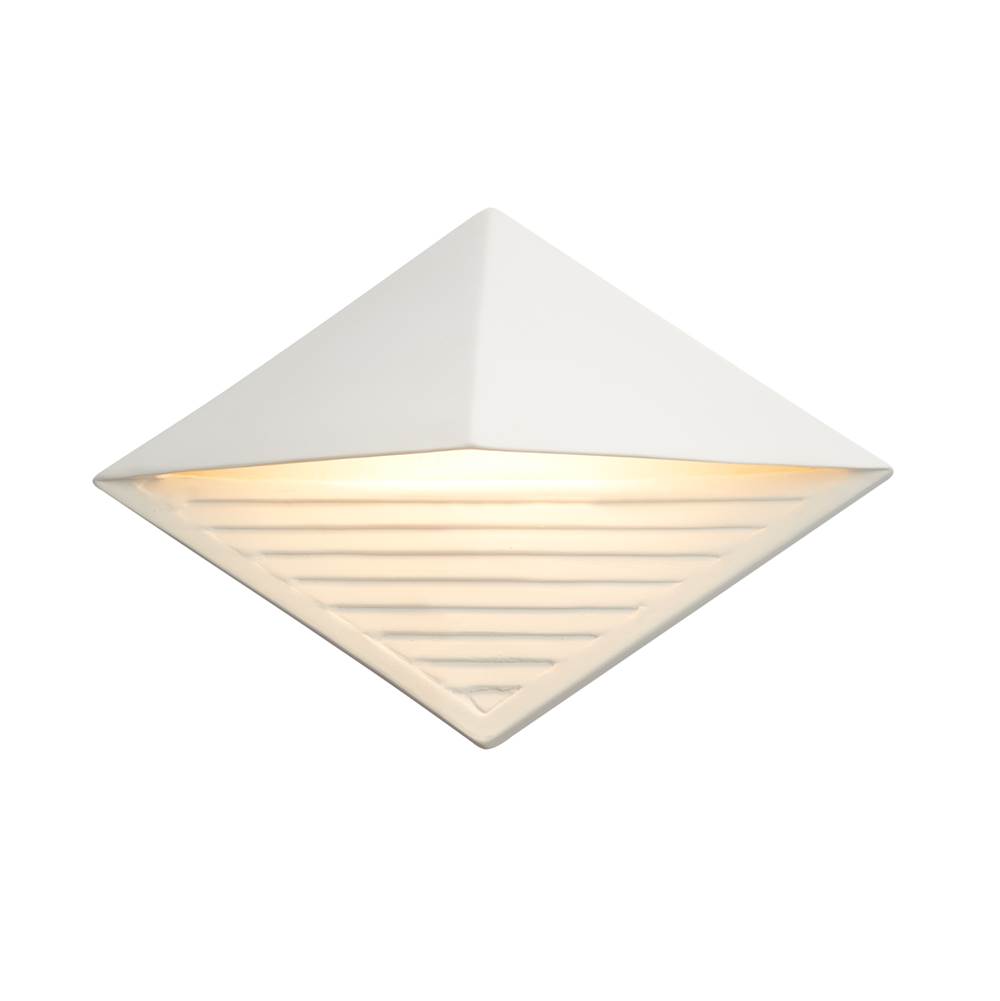 Justice Design ADA Diamond Outdoor LED Wall Sconce (Downlight) in Canyon Clay