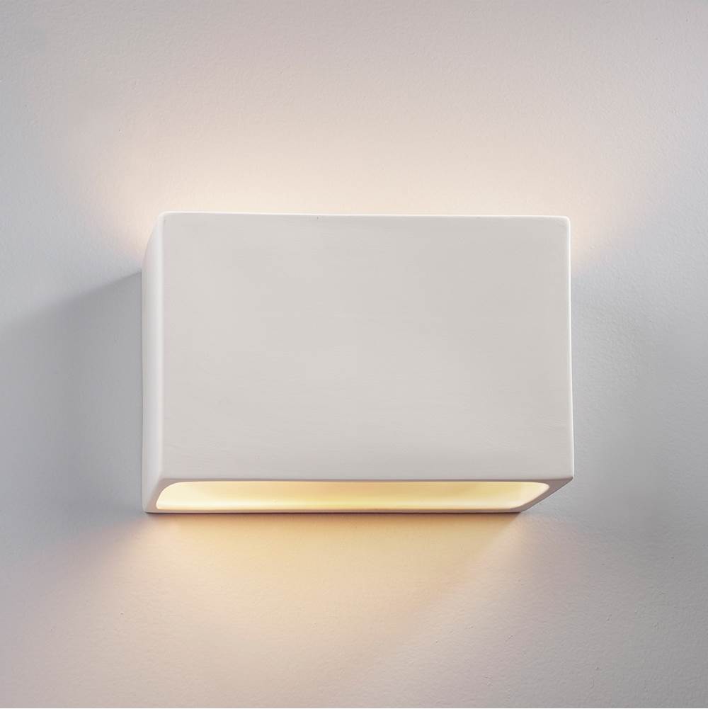 Justice Design Small ADA Outdoor LED Wide Rectangle - Open Top and Bottom in Antique Gold