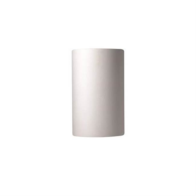 Justice Design Small ADA Cylinder - Closed Top (Outdoor) in Gloss Grey
