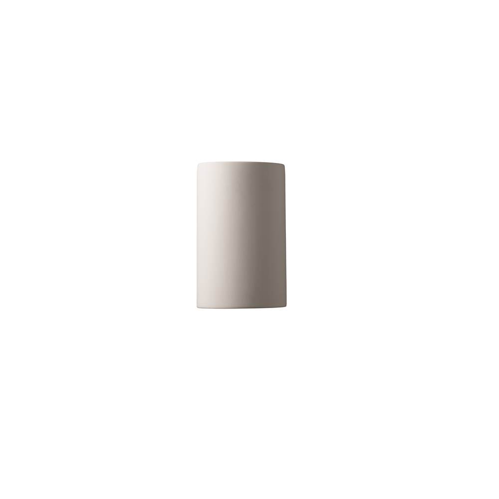 Justice Design Small ADA Cylinder - Open Top and Bottom  in Gloss White (outside and inside of fixture)