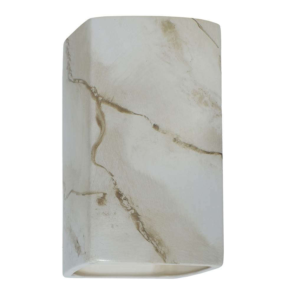 Justice Design Large ADA Rectangle - Open Top and Bottom  in Carrara Marble