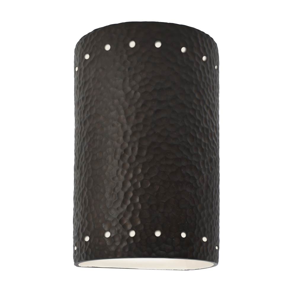 Justice Design Small ADA Cylinder w/ Perfs - Open Top and Bottom  in Hammered Iron