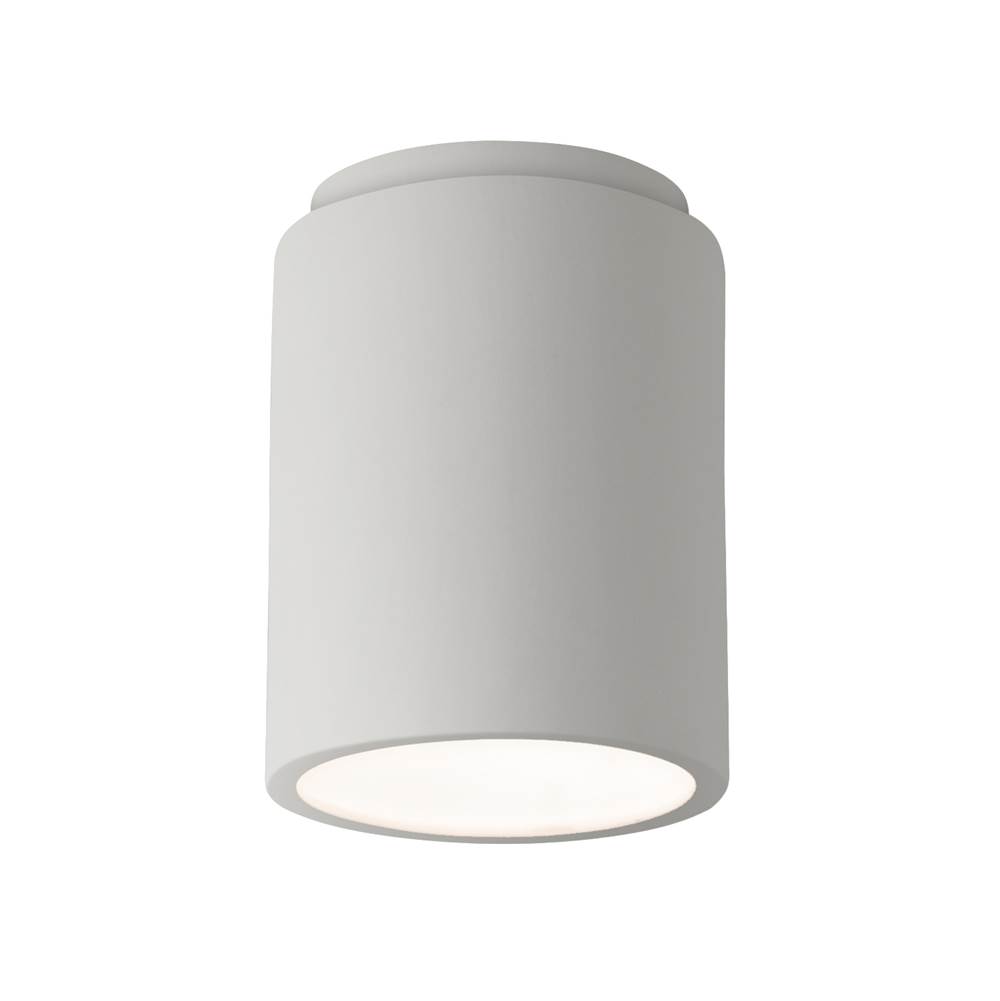 Justice Design Cylinder LED Flush-Mount (Outdoor) in Midnight Sky with Matte White internal finish