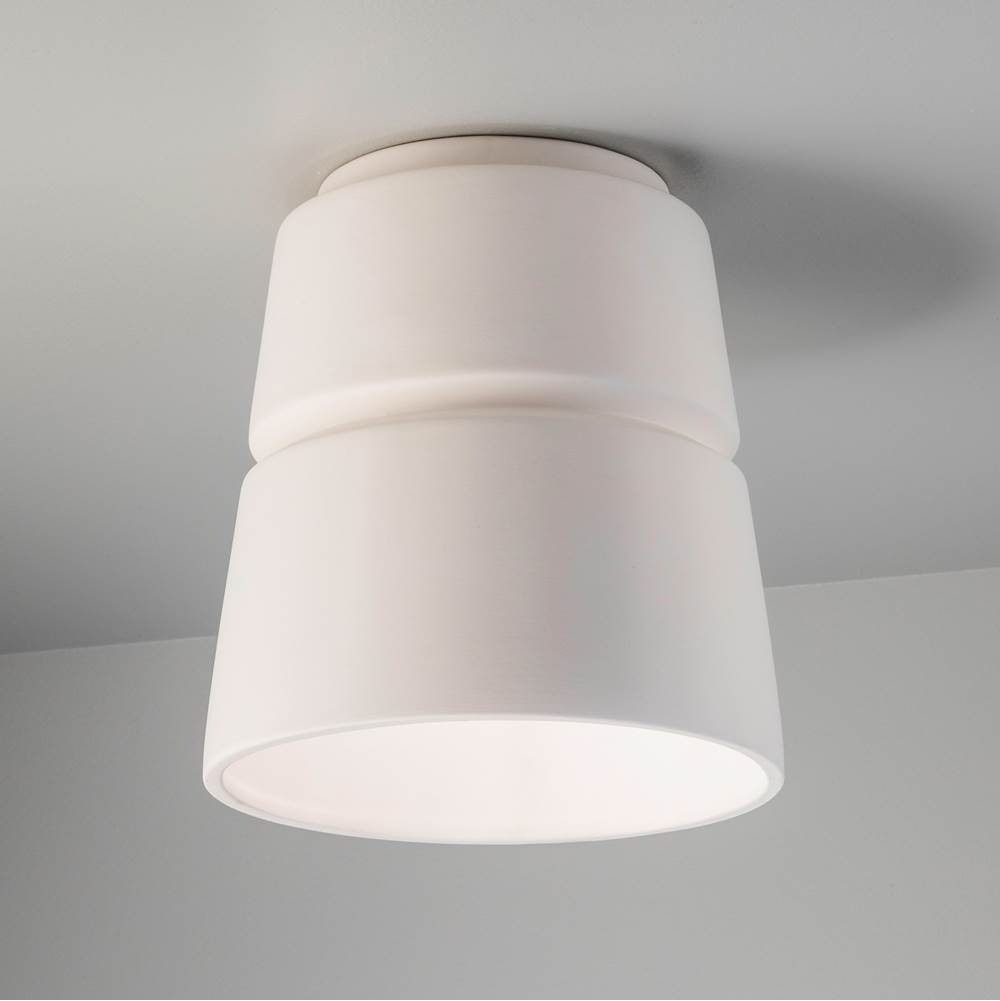 Justice Design Cone Outdoor LED Flush-Mount in Gloss White