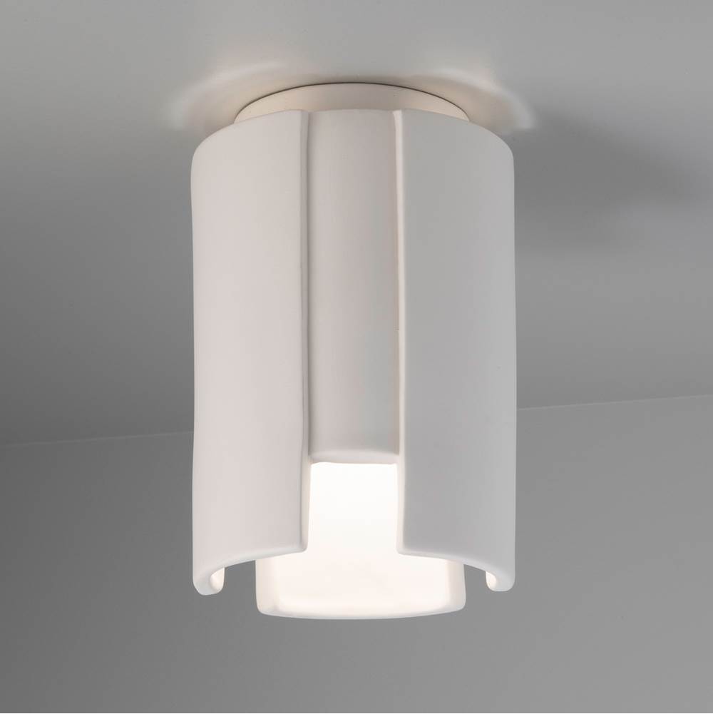Justice Design Stagger LED Flush-Mount in Real Rust