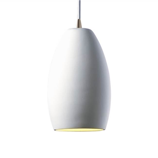 Justice Design Curve Pendant  in Gloss Black with Matte White internal finish