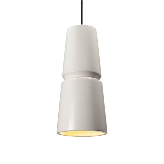 Justice Design Small Cone 1-Light Pendant in Pewter Green
