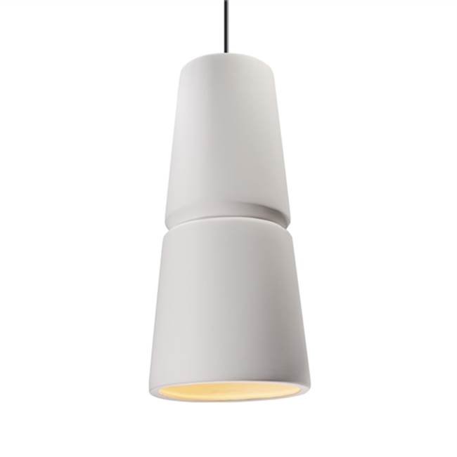 Justice Design Large Cone 1-Light LED Pendant in Canyon Clay
