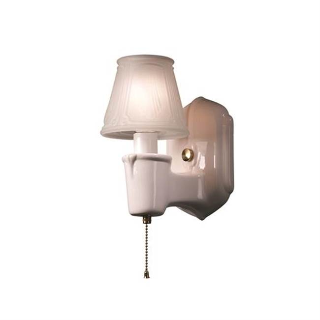 Justice Design Chateau Single-Arm w/ Clip-On Glass Shade  in Canyon Clay