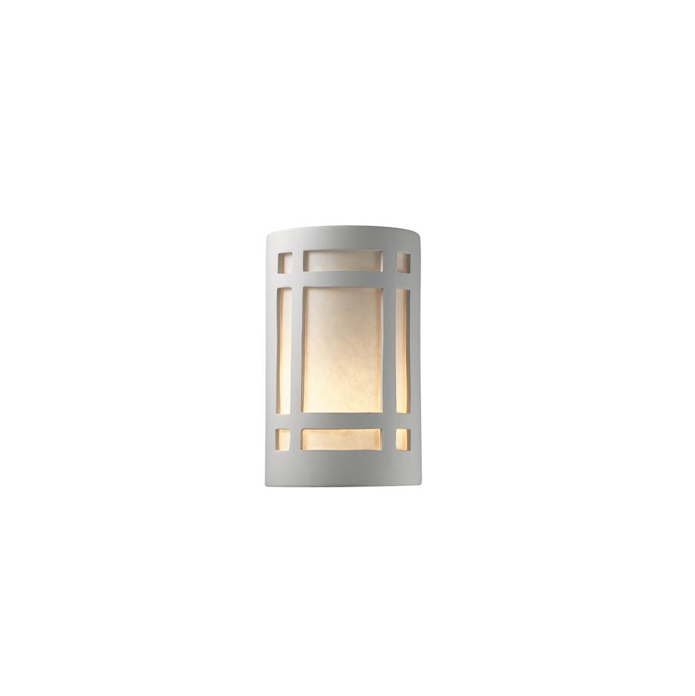 Justice Design Small LED Craftsman Window - Open Top and Bottom in Concrete