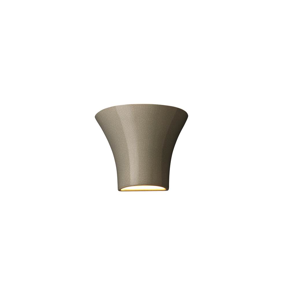 Justice Design Small Round Flared - Open Top and Bottom  in Matte White with Champagne Gold internal finish