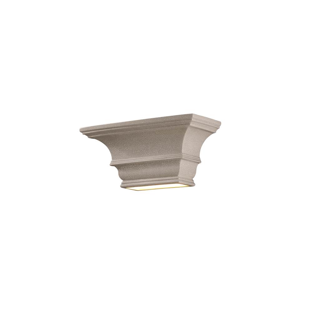 Justice Design Rectangular Concave w/ Glass Shelf  in Gloss Grey