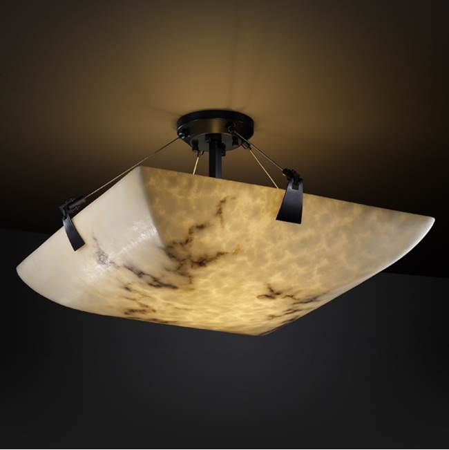 Justice Design 18'' LED Semi-Flush Bowl w/ Tapered Clips