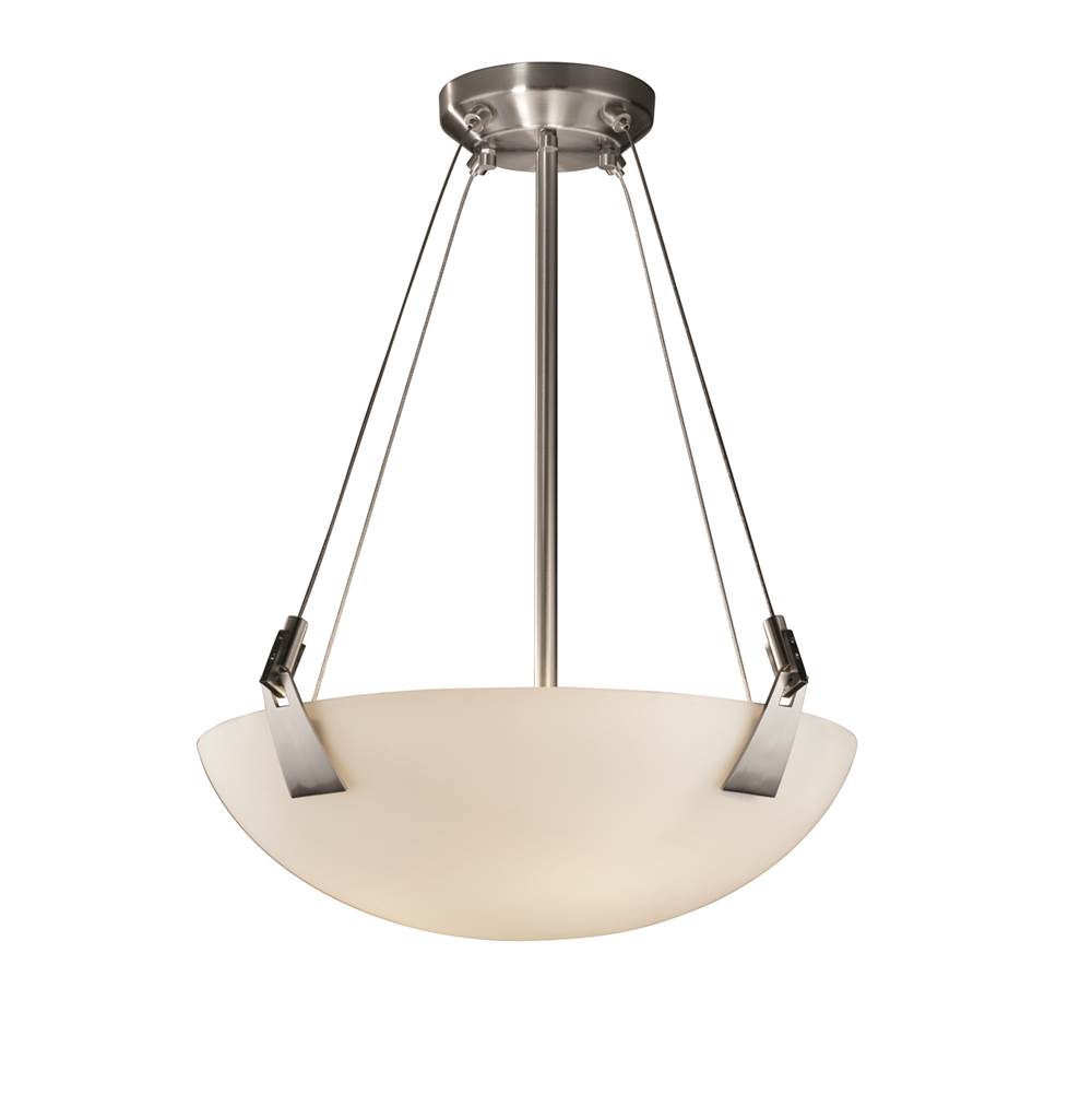 Justice Design 18'' LED Pendant Bowl w/ Tapered Clips