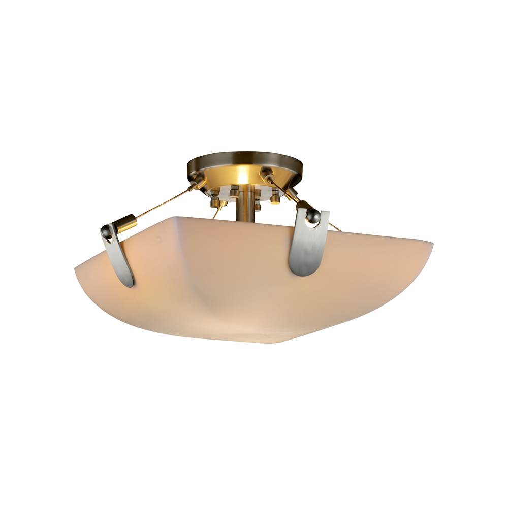 Justice Design 14'' LED Semi-Flush Bowl w/ U-Clips