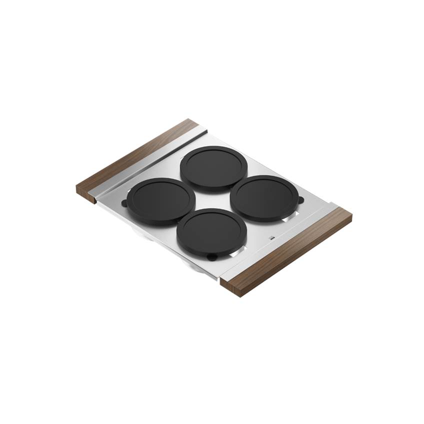 Home Refinements by Julien Serving Board With Bowls (4) For 18In Sink, Walnut Handles, 12X19X3