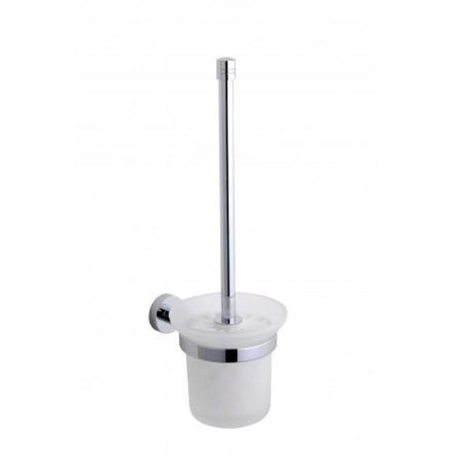 Kartners OSLO - Wall Mounted Toilet Brush Set with Frosted Glass-Matte White