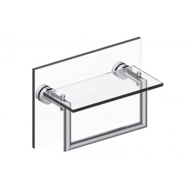 Kartners OSLO - 10-inch Glass Shelf with Towel Rail Through Glass-New World Bronze