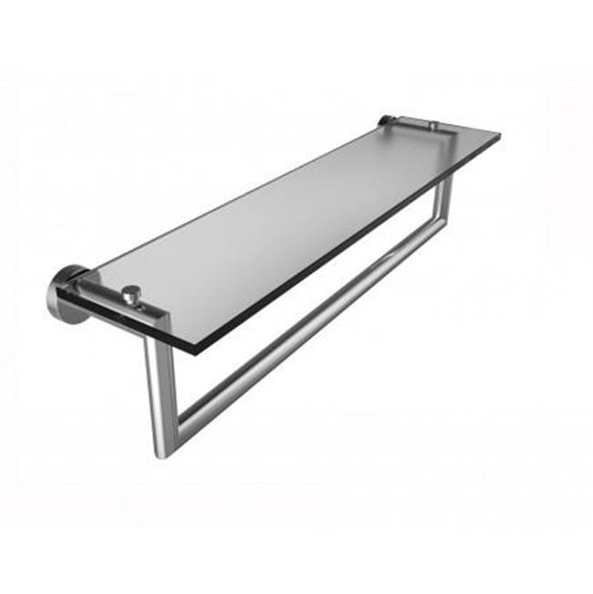 Kartners OSLO - 24-inch Glass Shelf with Towel Rail-Polished Nickel