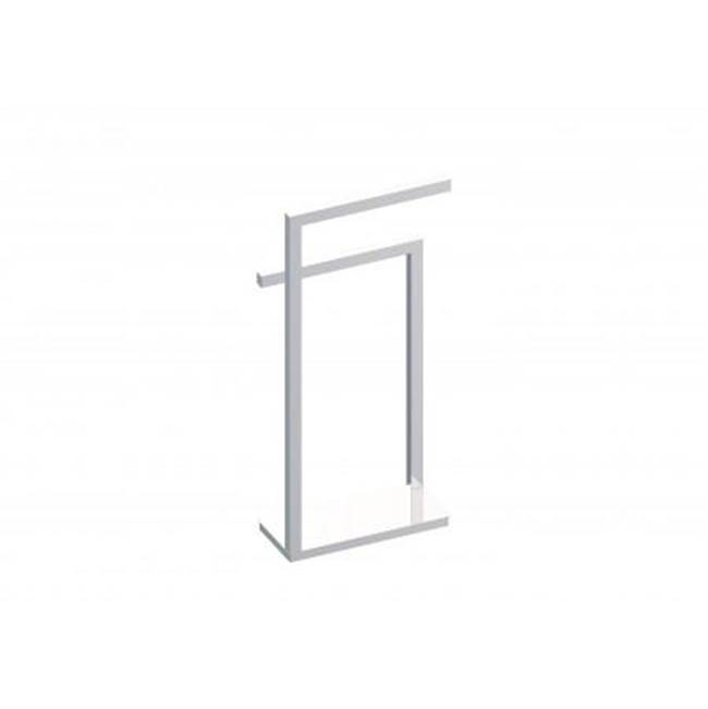 Kartners Free Standing - Square Double Towel Rail (Opposing Sides)-Polished Brass