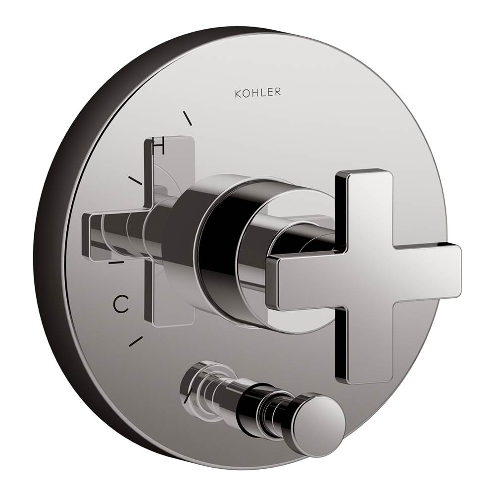 Kohler Composed® valve trim with diverter and cross handle for Rite-Temp(R) pressure-balancing valve, requires valve