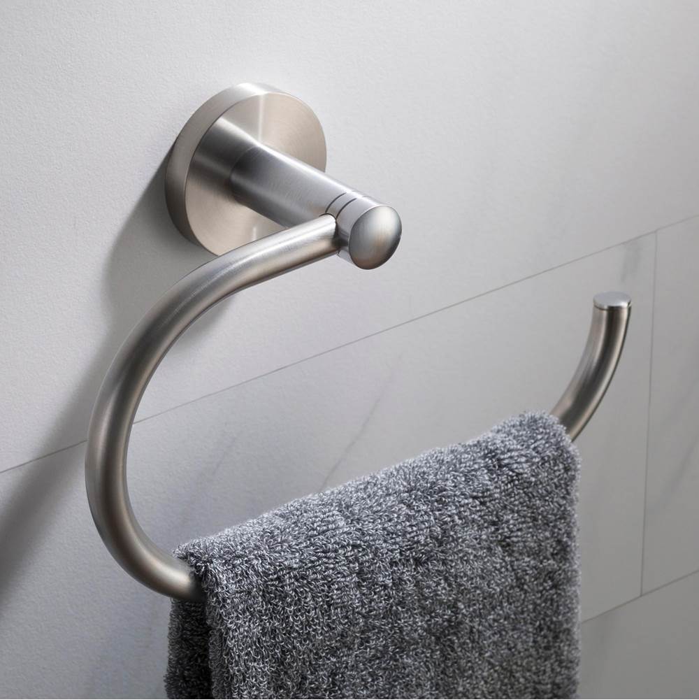 Kraus Elie Bathroom Towel Ring, Brushed Nickel Finish