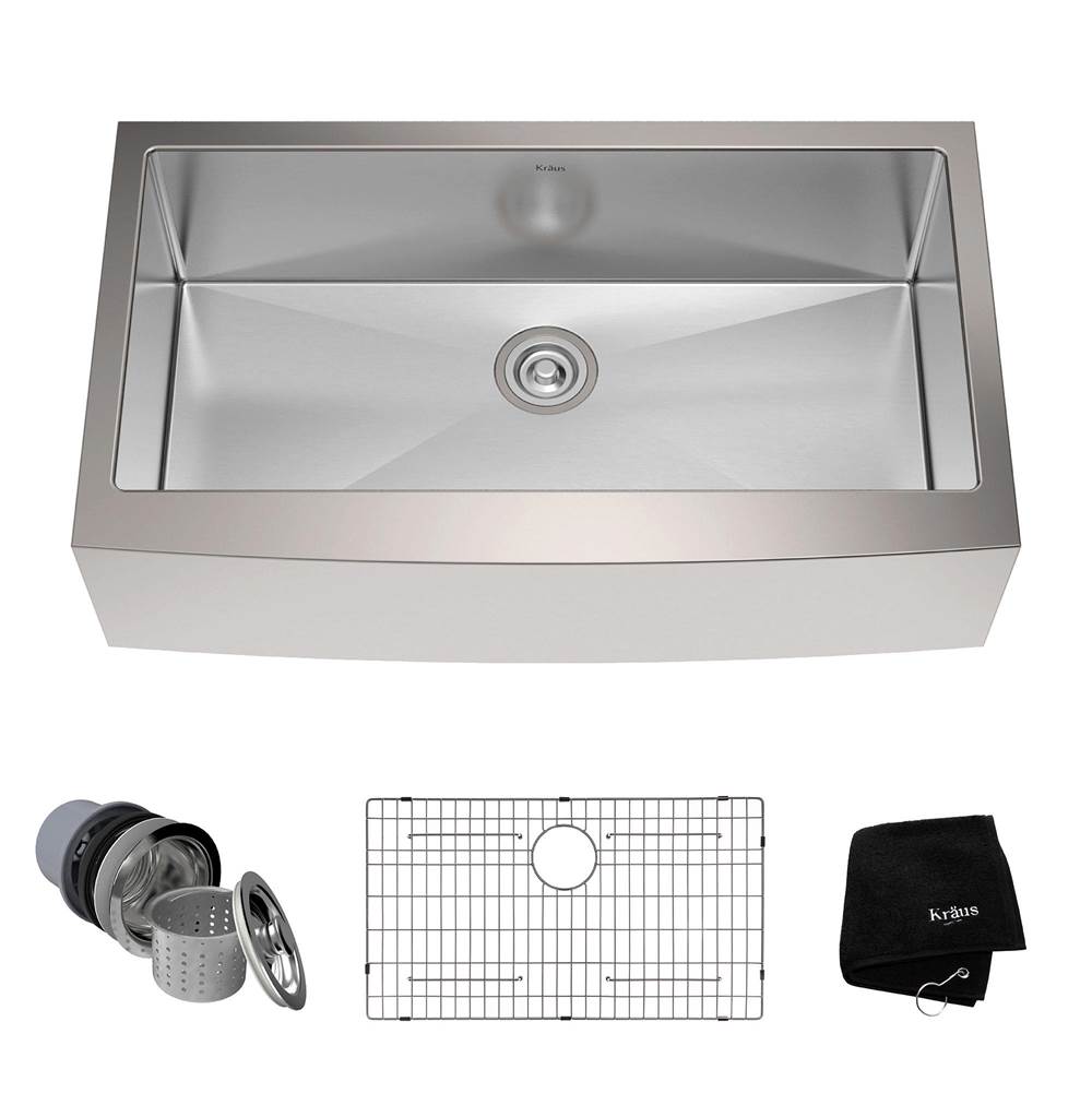 Kraus Standart PRO 36-inch 16 Gauge Single Bowl Stainless Steel Farmhouse Kitchen Sink
