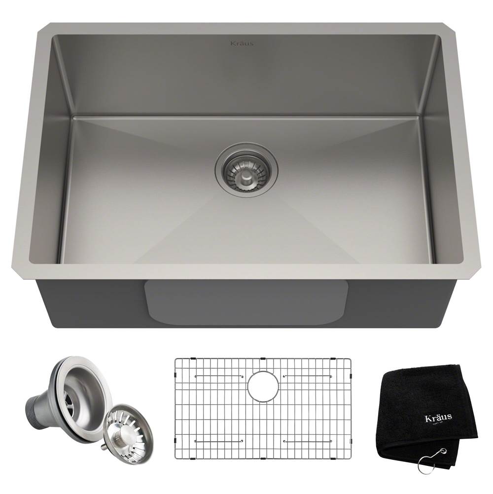 Kraus Standart PRO 28-inch 16 Gauge Undermount Single Bowl Stainless Steel Kitchen Sink