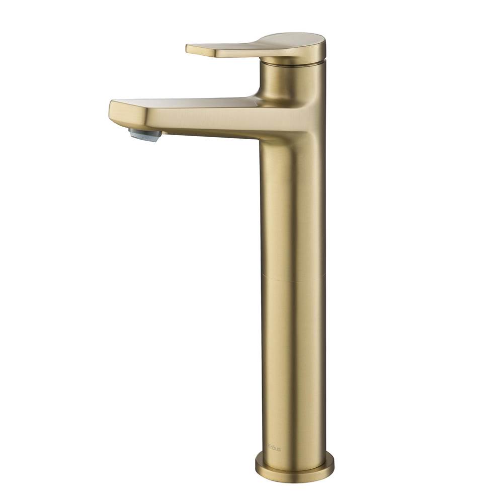 Kraus Indy Single Handle Vessel Bathroom Faucet in Brushed Gold (2-Pack)