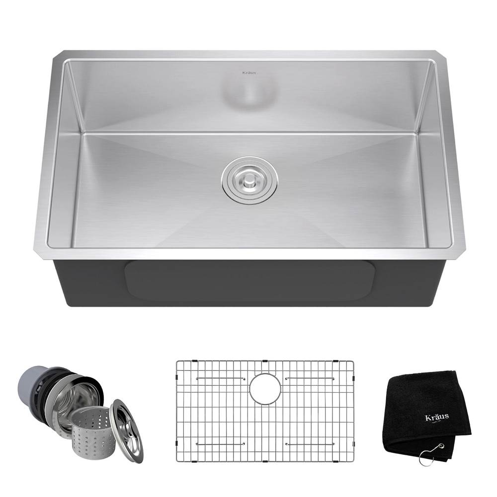 Kraus Standart PRO 30-inch 16 Gauge Undermount Single Bowl Stainless Steel Kitchen Sink