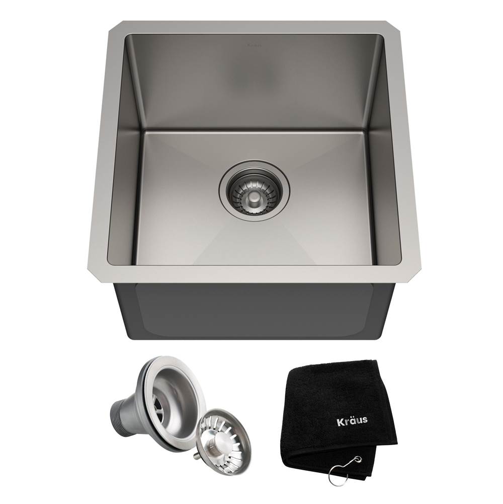 Kraus Standart PRO 17-inch 16 Gauge Undermount Single Bowl Stainless Steel Kitchen Bar Sink