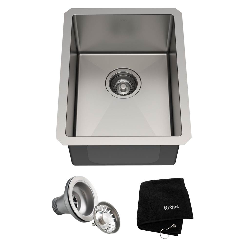 Kraus Standart PRO 14-inch 16 Gauge Undermount Single Bowl Stainless Steel Kitchen Bar Sink